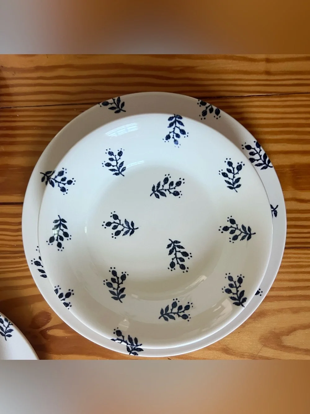 Ralph Lauren Denimware Kate Reverse 6 Pc Set 3 Plates 3 Soup Pasta Bowls England